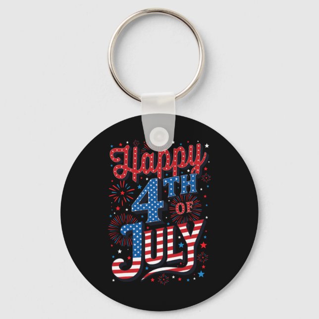 Day Happy 4th Of July  Key Ring (Front)