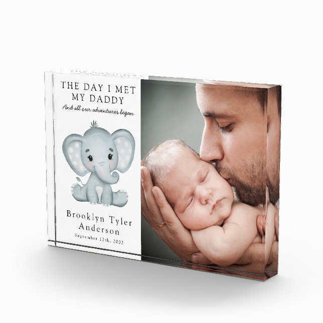 Day I Met My Daddy Photo Elephant Nursery Decor (Right)