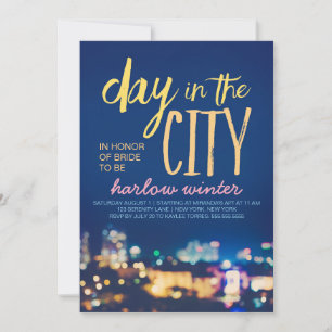 Day in the City Bachelorette Party Invitation
