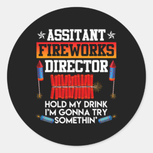 Day Istant Fireworks Director Usa Party Fan Classic Round Sticker