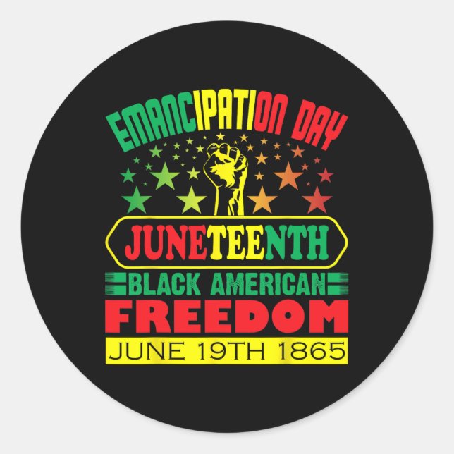 Day Juneteenth Black African American Men Women  Classic Round Sticker (Front)