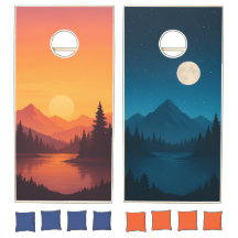 Day & Night Mountain Lake Cornhole Set