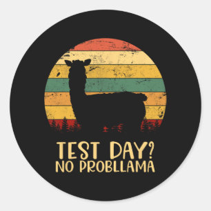Day No Probllama Silhouette Teacher Student Gradua Classic Round Sticker
