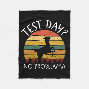 Day No Probllama State Testing Teacher Student Boy Fleece Blanket