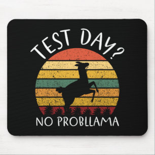Day No Probllama State Testing Teacher Student Boy Mouse Pad