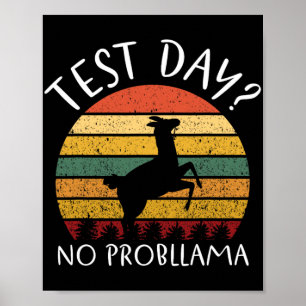 Day No Probllama State Testing Teacher Student Boy Poster