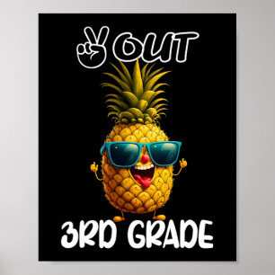 Day Of 3rd Grade Peace Out 3rd Grade Funny Graduat Poster