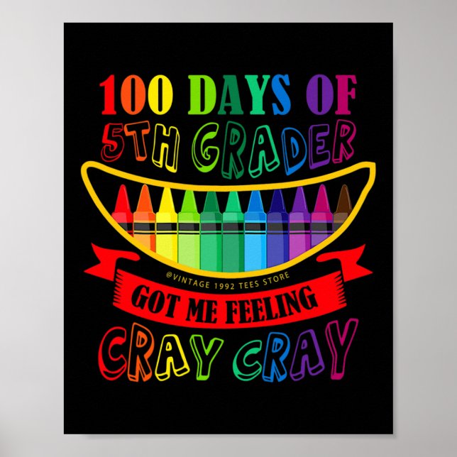 Day Of 5th Grade Got Me Feeling Cray Cray Teacher  Poster (Front)