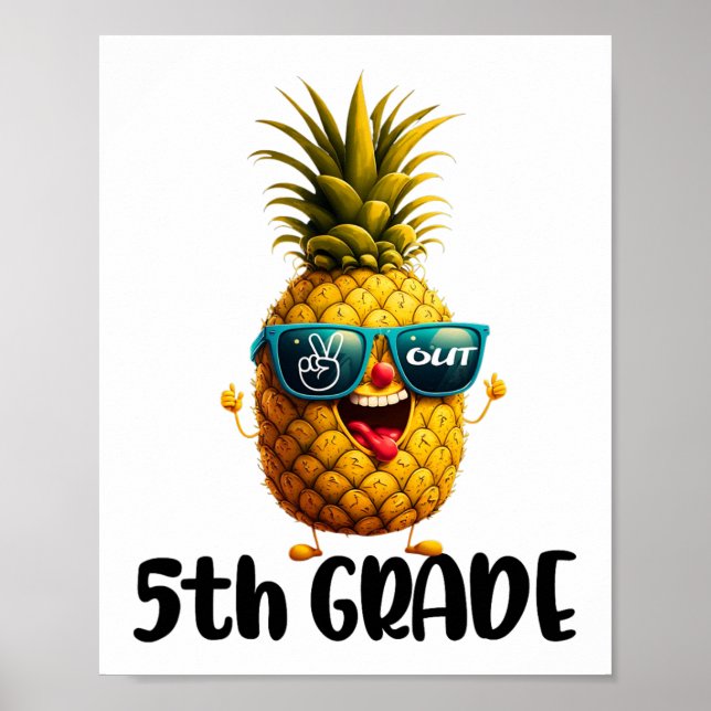 Day Of 5th Grade Peace Out 5th Grade Funny Graduat Poster (Front)