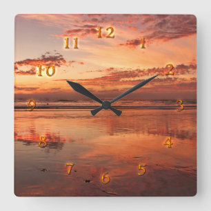 Day of Beauty Ocean Reflections Square Wall Clock
