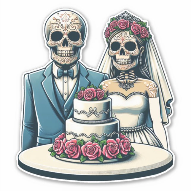  day of dead Art Skeleton Bride And Groom Wedding (Front)