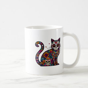 Day Of Dead Cinco De Mayo Cat Sugar Skull Dia De L Coffee Mug