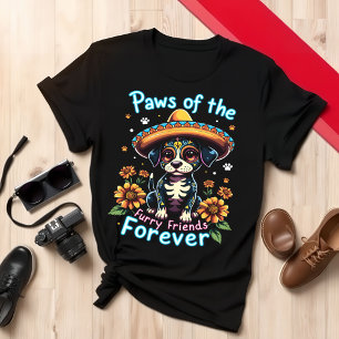 Day of Dead Dog T-shirt   Hat & Flowers Design