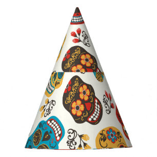 Day of Dead, seamless pattern. Party Hat