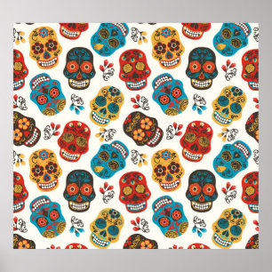 Day of Dead, seamless pattern. Poster