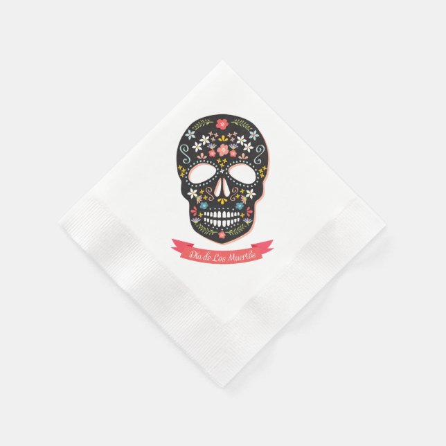 Day of Dead Sugar Skull Napkins (Corner)