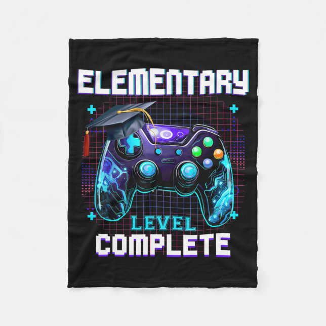 Day Of Elementary Level Complete Graduation Him Bo Fleece Blanket (Front)