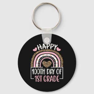 Day Of First Grade Fun 100 Days Of School Teacher Key Ring