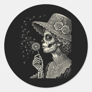 Day Of Government Agencyd Skull Sugar Dandelion Classic Round Sticker