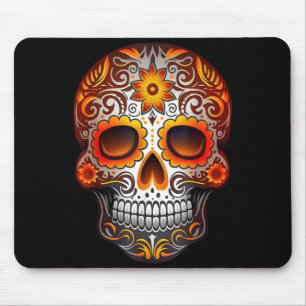Day Of Government Agencyd Sugar Skull Floral Mouse Pad