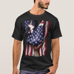 Day Of Independence US Flag Bernedoodle Pullover H