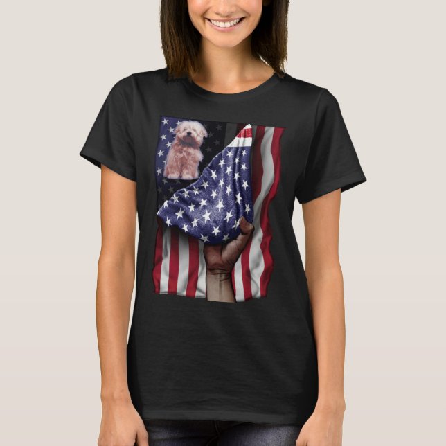 Day Of Independence US Flag Coton De Tulear T-Shirt (Front)