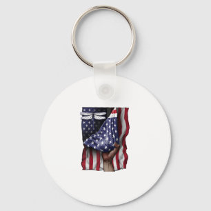 Day Of Independence US Flag Dragonfly T-Shirt Key Ring