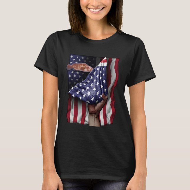 Day Of Independence US Flag Grouper T-Shirt (Front)
