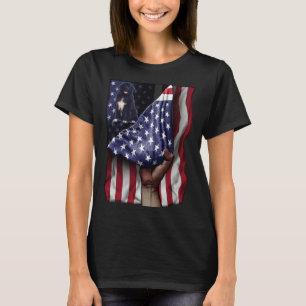 Day Of Independence US Flag Newfoundland Dog T-Shirt