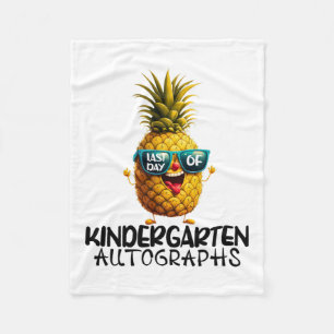 Day Of Kindergarten Autograph Graduation Boy Girl Fleece Blanket