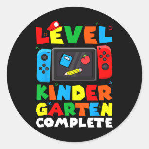 Day Of Kindergarten Graduation Gaming Kindergarten Classic Round Sticker