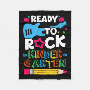 Day Of Kindergarten Ready To Rock Kindergarten Fleece Blanket
