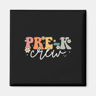 Day Of Pre K Crew Groovy Back To School Teacher Magnet