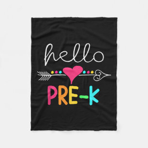 Day Of Pre K Hello Back To School Teacher Fleece Blanket