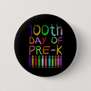 Day Of Pre K Student Gift Happy 100 Days Of School 6 Cm Round Badge
