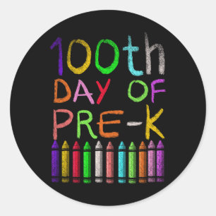 Day Of Pre K Student Gift Happy 100 Days Of School Classic Round Sticker