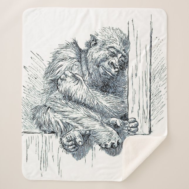 Day of Rest -  Young Ape Gorilla Blanket (Front)