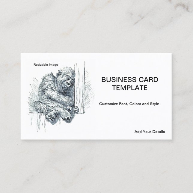 Day of Rest -  Young Ape Gorilla Business Card (Front)