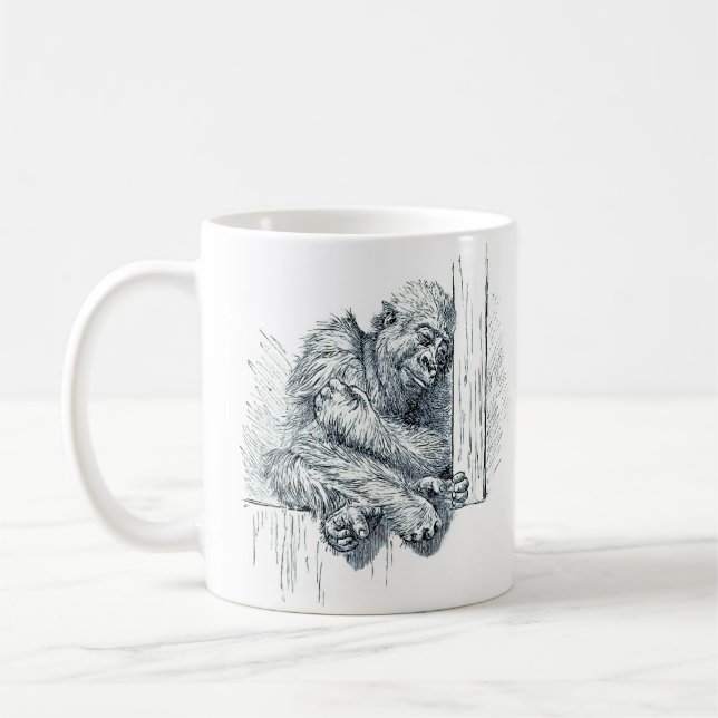 Day of Rest -  Young Ape Gorilla Coffee Mug (Left)