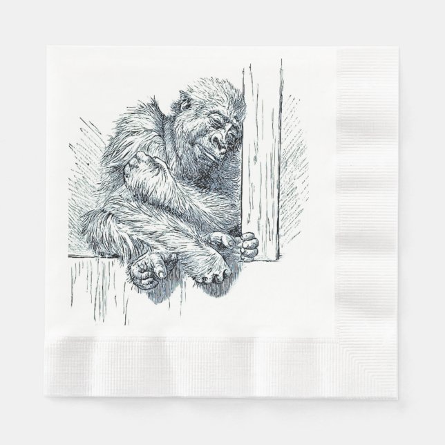 Day of Rest -  Young Ape Gorilla Napkin (Front)