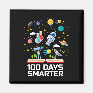 Day Of School 100 Days Smarter Books Space Lover G Magnet