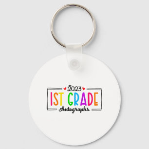 Day Of School 2023 Autograph 1st Grade Graduation  Key Ring