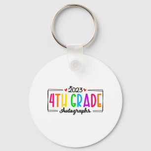 Day Of School 2023 Autograph 4th Grade Graduation Key Ring
