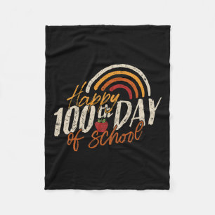 Day Of School 2025 Teacher 100 Days Of School Fleece Blanket