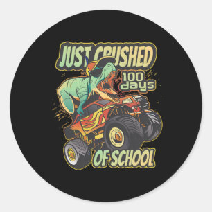 Day Of School Apparel For Boys 100 Days Of School  Classic Round Sticker