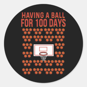 Day Of School Basketball Classic Round Sticker