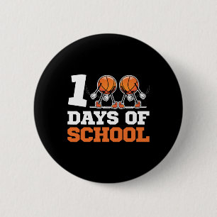 Day Of School Basketball Kids 100 Days Of School 2 6 Cm Round Badge