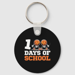 Day Of School Basketball Kids 100 Days Of School 2 Key Ring
