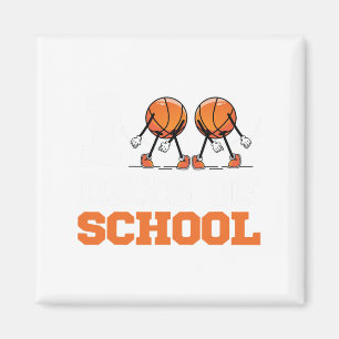 Day Of School Basketball Kids 100 Days Of School 2 Magnet