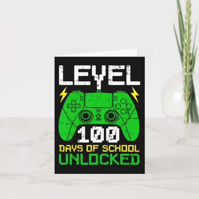 Day Of School Boys Girls Kids 100 Days Of School  Card (Front)